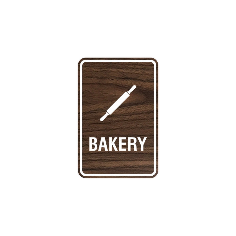 Portrait Round Bakery Sign With Adhesive Tape (Walnut) - Large 6