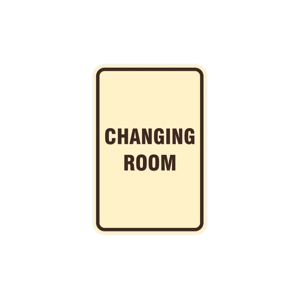 Changing Room Sign Pretty Portrait Round Changing Room Sign (Ivory/Dark Brown) - Large 6
