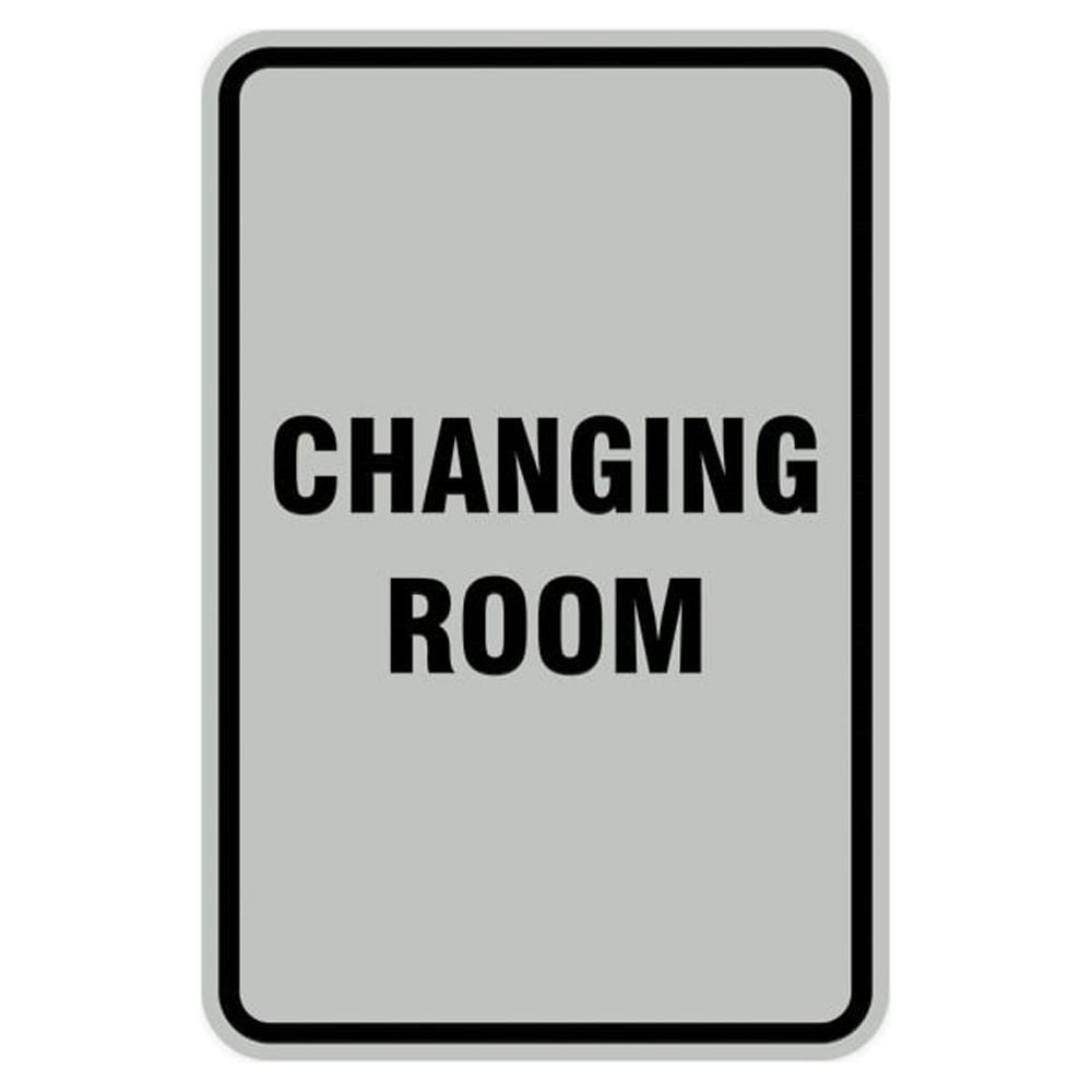Portrait Round Changing Room Sign (Lt Gray) - Large 6