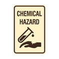 thumbnail image 1 of Portrait Round Chemical Hazard Sign (Ivory/Dark Brown) - Large, 1 of 7