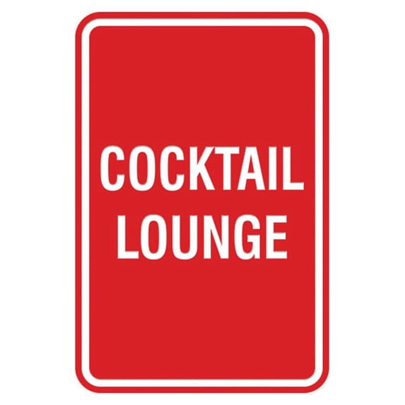 Portrait Round Cocktail Lounge Sign (Red) - Medium 5" x 7"