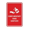 thumbnail image 1 of Portrait Round Complimentary Hand Sanitizer Sign (Red) - Medium 5" x 7", 1 of 1