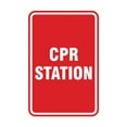 thumbnail image 1 of Portrait Round Cpr Station Sign (Red) - Large 6" x 8", 1 of 3