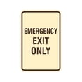 thumbnail image 1 of Portrait Round Emergency Exit Only Sign (Ivory/Dark Brown) - Small 4" x 6", 1 of 3