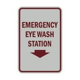 thumbnail image 1 of Portrait Round Emergency Eye Wash Station Sign (Light Grey / Burgundy) - Medium 5" x 7", 1 of 3