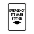 thumbnail image 1 of Portrait Round Emergency Eye Wash Station Sign (White) - Large 6" x 8", 1 of 3