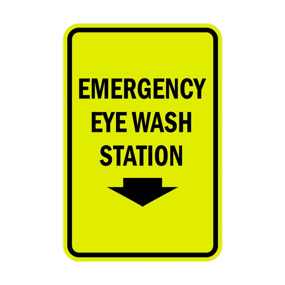 Portrait Round Emergency Eye Wash Station Sign (Yellow / Black) - Large 6 portrait-round-emergency-eye-wash-station-sign-yellow-black-large-6-x-8-walmart-com
