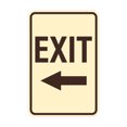 thumbnail image 1 of Signs ByLITA Portrait Round Exit Left Arrow Sign with Adhesive Tape (Ivory/Dark Brown) - Small, 1 of 7