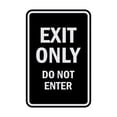 thumbnail image 1 of Portrait Round Exit Only Do Not Enter Sign (Black / Silver) - Large 6x8", 1 of 3