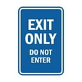 thumbnail image 1 of Portrait Round Exit Only Do Not Enter Sign (Blue) - Large 6x8", 1 of 1