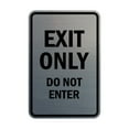 thumbnail image 1 of Portrait Round Exit Only Do Not Enter Sign (Brushed Silver) - Medium 5x7", 1 of 1