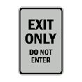 thumbnail image 1 of Portrait Round Exit Only Do Not Enter Sign (Lt Gray) - Small 4x6", 1 of 3