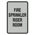 thumbnail image 1 of Portrait Round Fire Sprinkler Riser Room Sign (Lt Gray) - Medium 5" x 7", 1 of 3