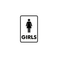 thumbnail image 1 of Portrait Round Girls Restroom Sign (White) - Small 4" x 6", 1 of 3