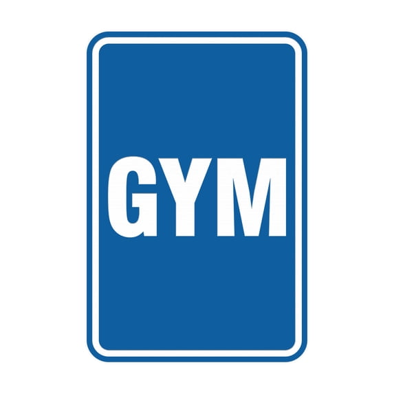 Portrait Round Gym Sign (Blue) - Large 6" x 8"