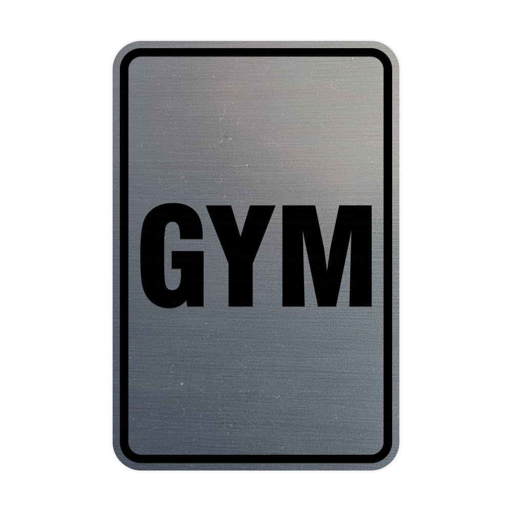 Portrait Round Gym Sign (Brushed Silver) - Large 6