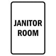 thumbnail image 1 of Portrait Round Janitor Room Sign (White) - Small 4" x 6", 1 of 3