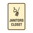 thumbnail image 1 of Portrait Round Janitors Closet Sign (Ivory/Dark Brown) - Medium 5" x 7", 1 of 3
