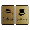 thumbnail image 1 of Portrait Round Ladies And Gentlemen Sign Set (Brushed Gold) - Small 4" x 6", 1 of 3
