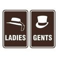 thumbnail image 1 of Portrait Round Ladies And Gents Sign Set (Dark Brown) - Medium 5" x 7", 1 of 3