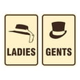 thumbnail image 1 of Portrait Round Ladies And Gents Sign Set (Ivory/Dark Brown) - Large 6" x 8", 1 of 3