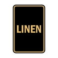 thumbnail image 1 of Portrait Round Linen Sign (Black Gold) - Medium 5" x 7", 1 of 3