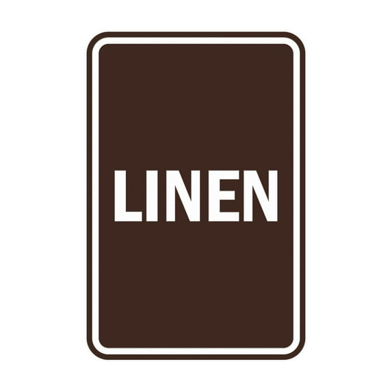 Portrait Round Linen Sign (Dark Brown) - Medium 5" x 7"