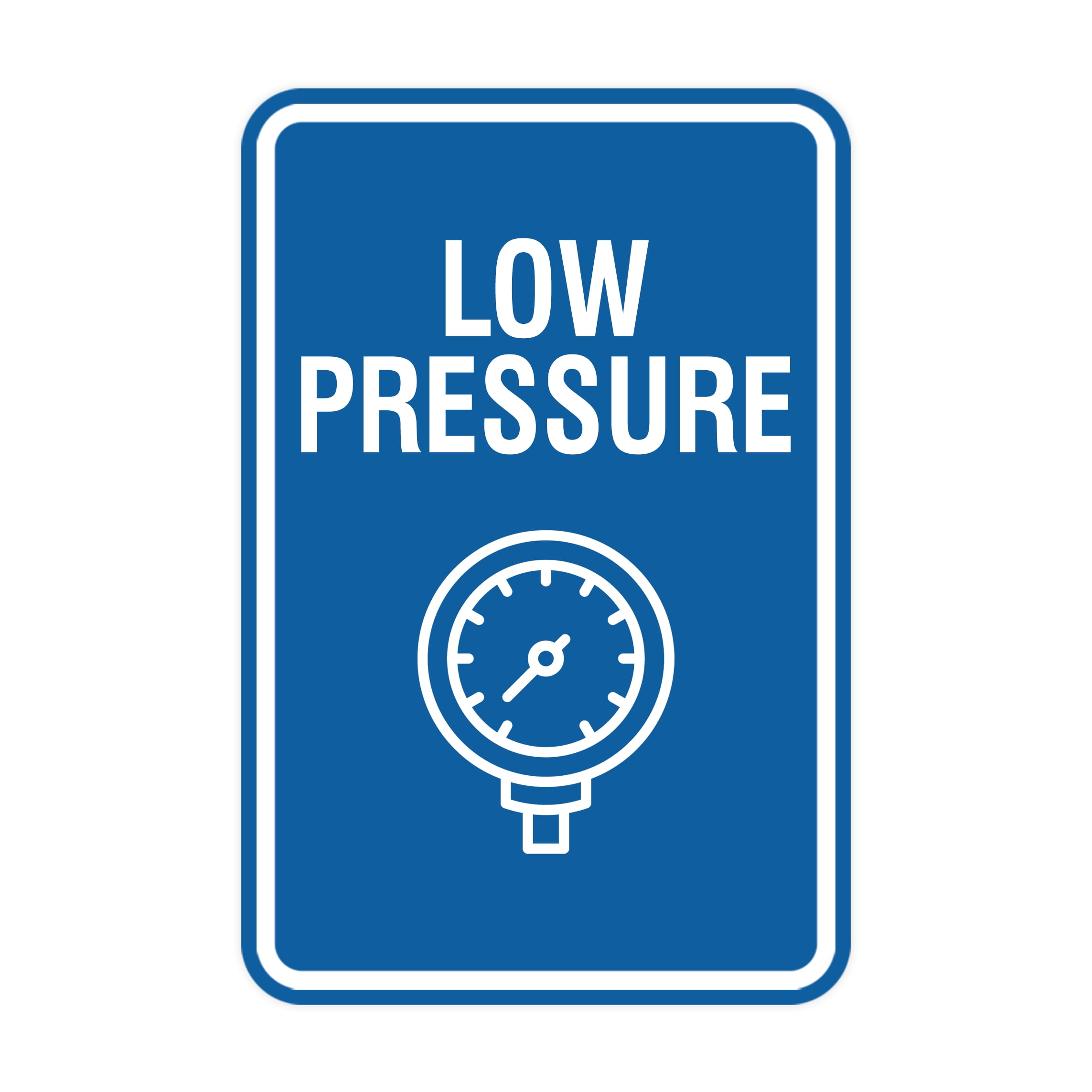 Portrait Round Low Pressure Sign (Blue) - Medium - Walmart.com