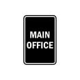 thumbnail image 1 of Portrait Round Main Office Sign (Black) - Small 4" x 6", 1 of 3