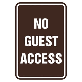 Portrait Round No Guest Access Sign (Dark Brown) - Small 4" x 6"