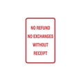 thumbnail image 1 of Portrait Round No Refund No Exchanges Without Receipt Sign (White/Red) - Medium 5" x 7", 1 of 3