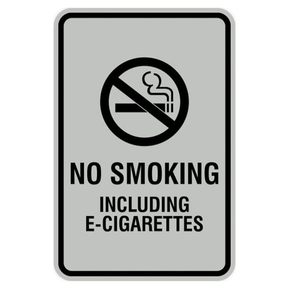 cheapest cigarettes sign walmart Portrait Round No Smoking Including E-Cigarettes Sign (Lt Gray) - Small 4
