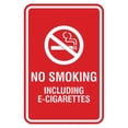 thumbnail image 1 of Portrait Round No Smoking Including E-Cigarettes Sign (Red) - Large 6" x 8", 1 of 3
