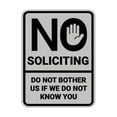 thumbnail image 1 of Portrait Round No Soliciting Do Not Bother Us If We Do Not Know You Sign (Lt Gray) - Medium, 1 of 7