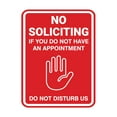 thumbnail image 1 of Portrait Round No Soliciting If You Do Not Have An Appointment Do Not Disturb Us Sign (Red) - Large, 1 of 7
