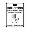 thumbnail image 1 of Portrait Round No Soliciting If You Do Not Have An Appointment Do Not Disturb Us Sign (White) - Large, 1 of 7