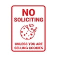 thumbnail image 1 of Portrait Round No Soliciting Unless You Are Selling Cookies Sign (White/Red) - Medium, 1 of 7