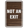 thumbnail image 1 of Portrait Round Not An Exit Sign (Walnut) - Small 4" x 6", 1 of 3
