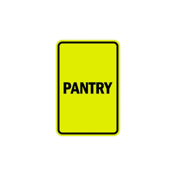 Portrait Round Pantry Sign (Yellow / Black) - Medium 5" x 7"