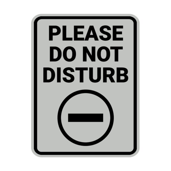 Portrait Round Please Do Not Disturb Sign (Lt Gray) - Small