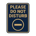 thumbnail image 1 of Portrait Round Please Do Not Disturb Sign (Navy Blue/Gold) - Small, 1 of 7