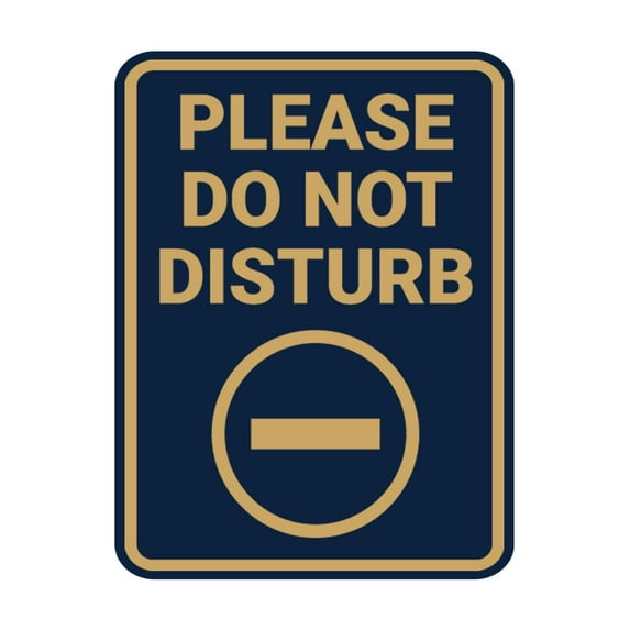 Portrait Round Please Do Not Disturb Sign (Navy Blue/Gold) - Small