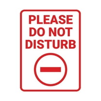 Portrait Round Please Do Not Disturb Sign (White/Red) - Large