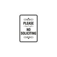 thumbnail image 1 of Portrait Round Please No Soliciting Sign (White) - Large 6" x 8", 1 of 3