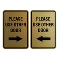 thumbnail image 1 of Portrait Round Please Use Other Door Sign Set (Brushed Gold) - Small 4" x 6", 1 of 3