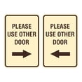 thumbnail image 1 of Portrait Round Please Use Other Door Sign Set (Ivory/Dark Brown) - Medium 5" x 7", 1 of 3
