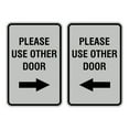 thumbnail image 1 of Portrait Round Please Use Other Door Sign Set (Lt Gray) - Medium 5" x 7", 1 of 3