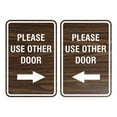 thumbnail image 1 of Portrait Round Please Use Other Door Sign Set (Walnut) - Medium 5" x 7", 1 of 3