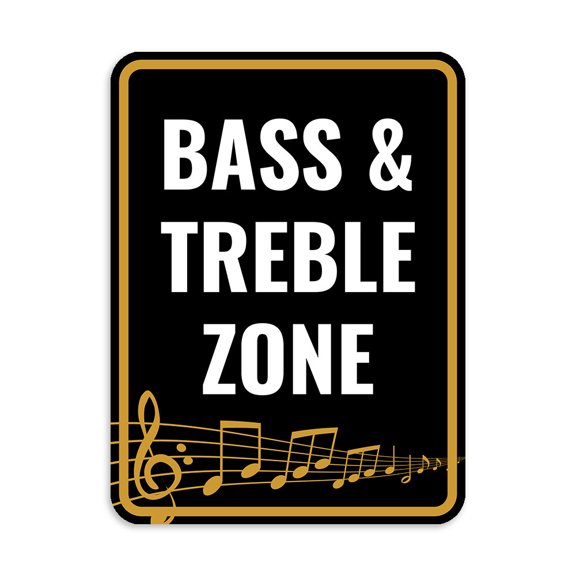 Portrait Round Plus Bass & Treble Zone Wall or Door Sign | Music Decor - Large