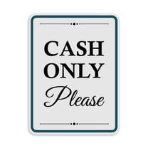 Portrait Round Plus Cash Only Please Wall or Door Sign | Public Shop/Cafe Decor - Medium